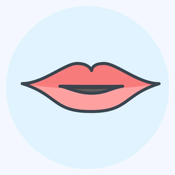 Icône Lips Adapté Pour Symbole Soins Beauté Style Plat Conception — Image vectorielle