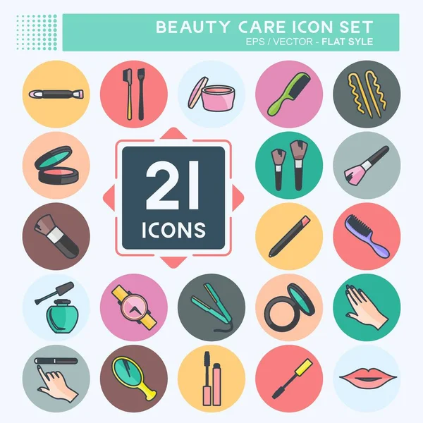 Güzellik ikonu seti. Güzellik sembolü için uygun. Düz stil. Basit dizayn edilebilir. tasarım şablonu. Basit gösterim