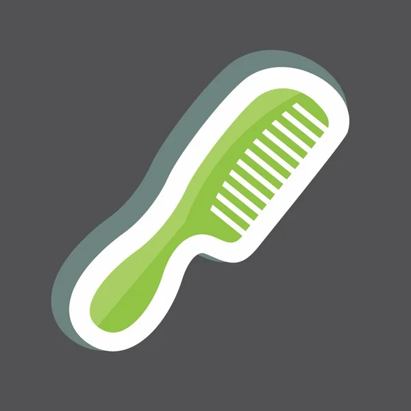 Sticker Comb Suitable Beauty Care Symbol Simple Design Editable Design — Stock Vector