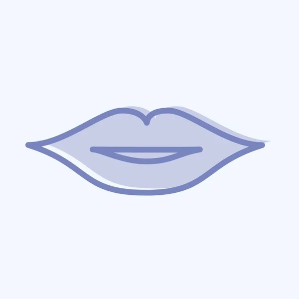 Icône Lips Adapté Pour Symbole Soins Beauté Style Deux Tons — Image vectorielle