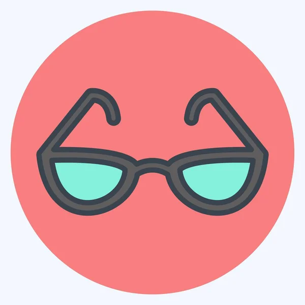 アイコン読書眼鏡 男性のアクセサリーのシンボルに適しています カラーメイトスタイル シンプルなデザインを編集できます デザインテンプレートベクトル シンプルなシンボルイラスト — ストックベクタ