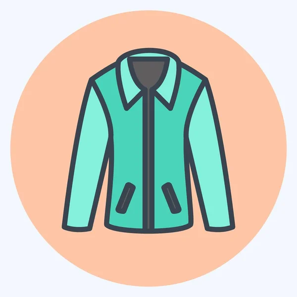 Jaket Ikon Cocok Untuk Aksesoris Laki Laki Simbol Gaya Pasangan - Stok Vektor