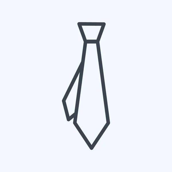 Icon Tie 适合男人配饰符号 线条风格 简单的设计可以编辑 设计模板向量 简单的符号说明 — 图库矢量图片