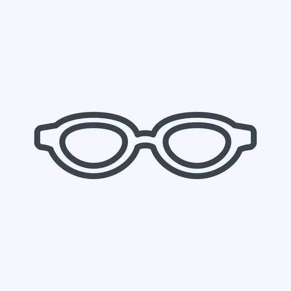 Ikoon Zonnebril Geschikt Voor Mannen Accessoires Symbool Lijnstijl Eenvoudig Ontwerp — Stockvector