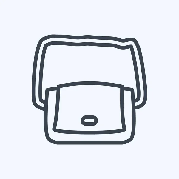 Icon Umhängetasche Vorhanden Geeignet Für Männer Accessoires Symbol Linienstil Einfaches — Stockvektor