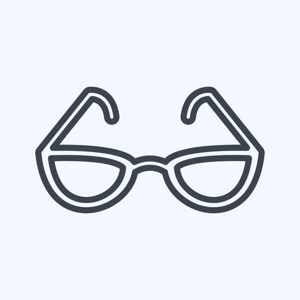 アイコン読書眼鏡 男性のアクセサリーのシンボルに適しています ラインスタイルだ シンプルなデザインを編集できます デザインテンプレートベクトル シンプルなシンボルイラスト — ストックベクタ
