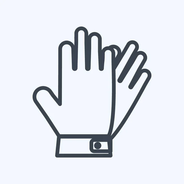 Icon Leather Gloves Suitable Men Accessories Symbol Line Style Simple — Vetor de Stock