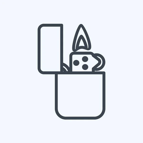 Symbolfeuerzeug Geeignet Für Männer Accessoires Symbol Linienstil Einfaches Design Editierbar — Stockvektor