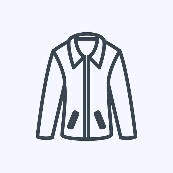 Icon Jacket Suitable Men Accessories Symbol Line Style Simple Design — ストックベクタ