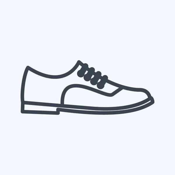 Icon Formal Shoes Suitable Men Accessories Symbol Line Style Simple — ストックベクタ