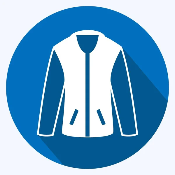 Icon Jacket Suitable Men Accessories Symbol Long Shadow Style Simple — Vetor de Stock