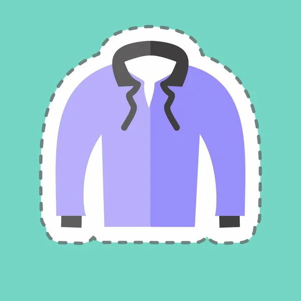 Sticker Line Cut Pull Suitable Men Accessories Symbol Simple Design — Stock Vector