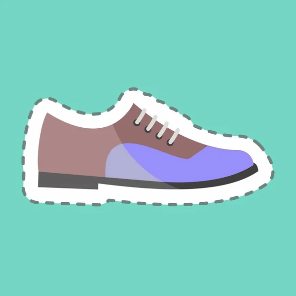 Sticker Line Cut Formal Shoes Suitable Men Accessories Symbol Simple — Vetor de Stock