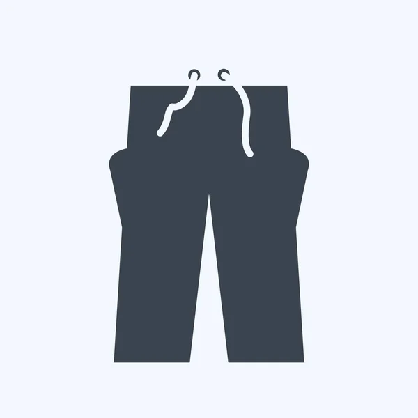 Pantaloni Icona Adatto Accessori Uomo Simbolo Stile Glifo Design Semplice — Vettoriale Stock
