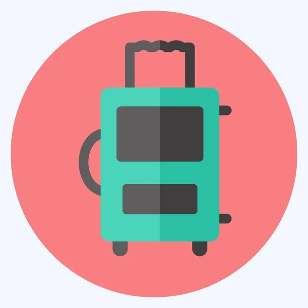 Icon Suitcase Suitable Men Accessories Symbol Flat Style Simple Design — ストックベクタ