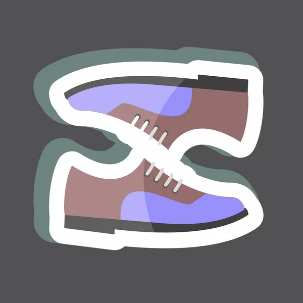 Sticker Paire Chaussures Adapté Pour Les Hommes Accessoires Symbole Conception — Image vectorielle