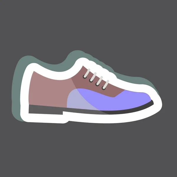 Sticker Chaussures Formelles Adapté Pour Les Hommes Accessoires Symbole Conception — Image vectorielle