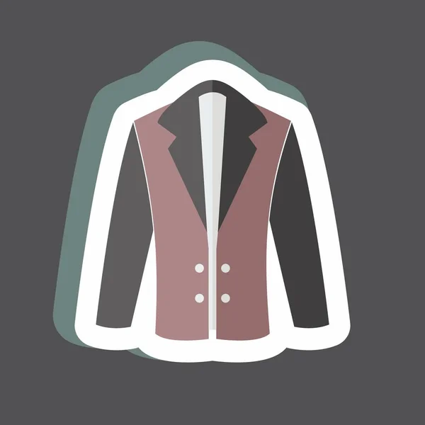 Sticker Coat Suitable Men Accessories Symbol Simple Design Editable Design — Image vectorielle