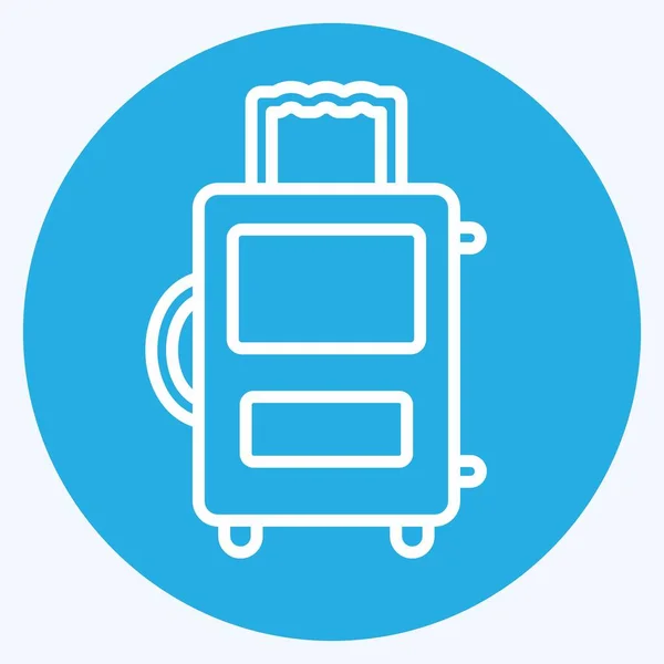 Icon Suitcase Suitable Men Accessories Symbol Blue Eyes Style Simple — Stockvektor