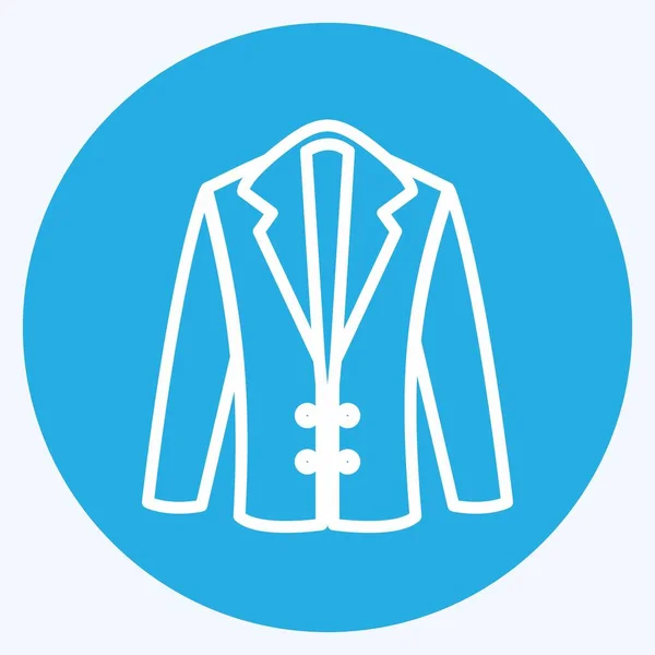 Icon Coat Suitable Men Accessories Symbol Blue Eyes Style Simple — Vettoriale Stock
