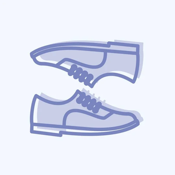 Icon Ayakkabı Çifti Erkekler Için Aksesuar Sembolü Ton Stili Basit — Stok Vektör