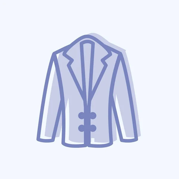 Icon Coat Suitable Men Accessories Symbol Two Tone Style Simple — Vector de stock