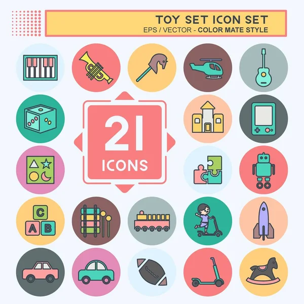Oyuncak Simgesi Ayarları. Eğitim sembolü için uygun. renk arkadaşı stili. Basit dizayn edilebilir. tasarım şablonu. Basit gösterim