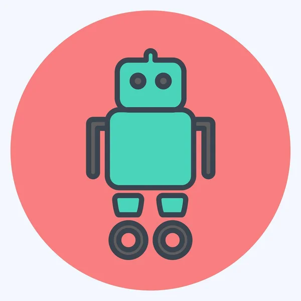 Εικονίδιο Ρομπότ Κατάλληλο Για Σύμβολο Toy Χρώμα Ματ Στυλ Απλό — Διανυσματικό Αρχείο
