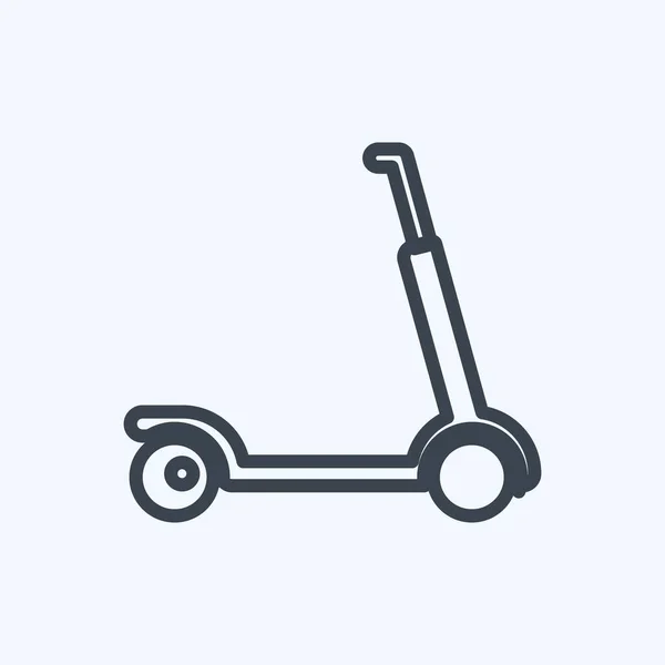 Icon Scootie Suitable Toy Symbol Line Style Simple Design Editable —  Vetores de Stock
