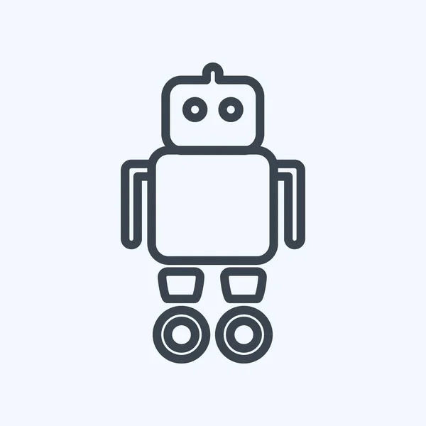 Icon Robot Suitable Toy Symbol Line Style Simple Design Editable —  Vetores de Stock