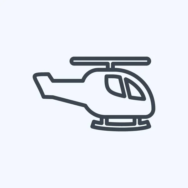 Ελικόπτερο Εικονιδίου Κατάλληλο Για Σύμβολο Toy Στυλ Γραμμής Απλό Σχεδιασμό — Διανυσματικό Αρχείο