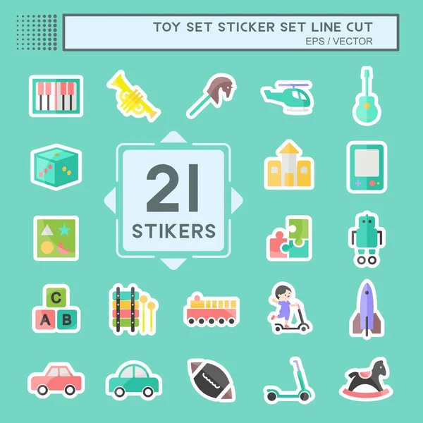 Oyuncak çıkartması hattı kesildi. Eğitim sembolü için uygun. Basit dizayn edilebilir. tasarım şablonu. Basit gösterim