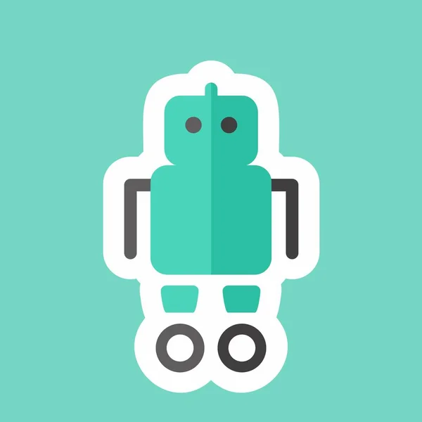 Sticker Line Cut Robot Suitable Toy Symbol Simple Design Editable — Stock Vector