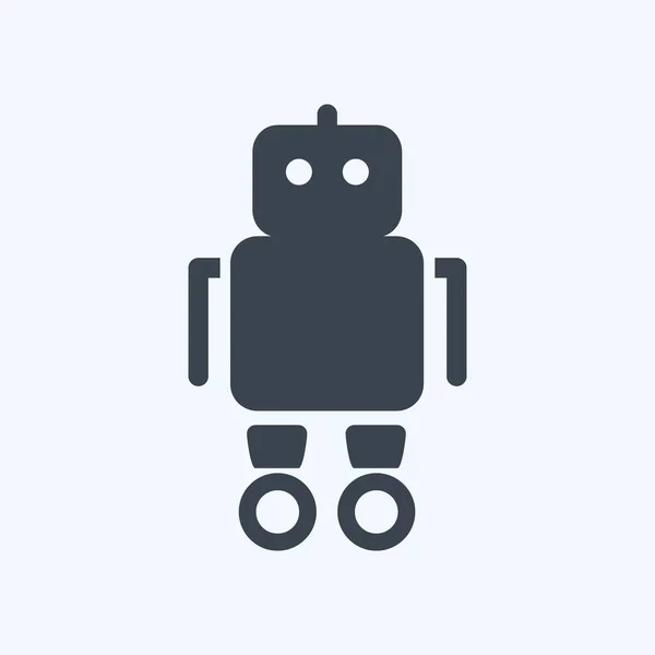 Icon Robot Suitable Toy Symbol Glyph Style Simple Design Editable —  Vetores de Stock