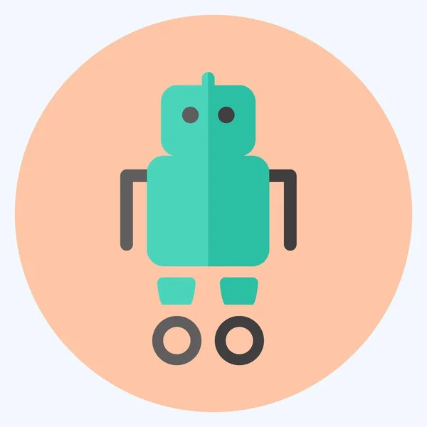 Εικονίδιο Ρομπότ Κατάλληλο Για Σύμβολο Toy Επίπεδο Στυλ Απλό Σχεδιασμό — Διανυσματικό Αρχείο