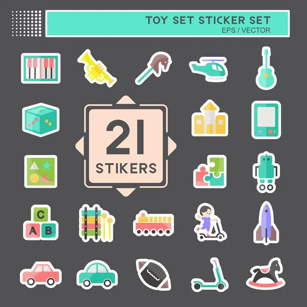 Oyuncak Çıkartma Seti. Eğitim sembolü için uygun. Basit dizayn edilebilir. tasarım şablonu. Basit gösterim