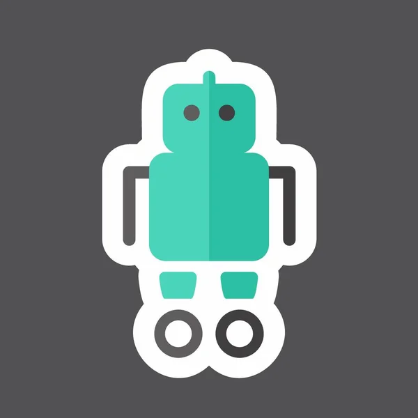 Sticker Robot Suitable Toy Symbol Simple Design Editable Design Template — стоковый вектор