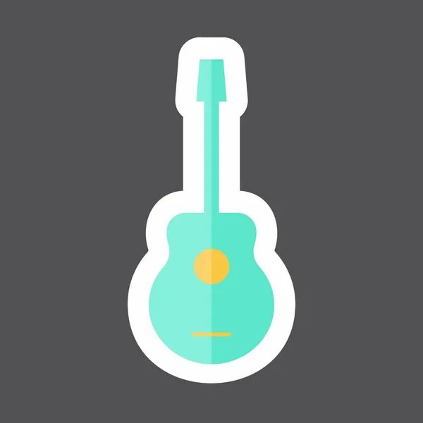 ステッカーギター おもちゃのシンボルに適しています シンプルなデザインを編集できます デザインテンプレートベクトル シンプルなシンボルイラスト — ストックベクタ