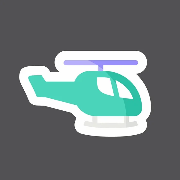 Sticker Helicopter Suitable Toy Symbol Simple Design Editable Design Template — ストックベクタ