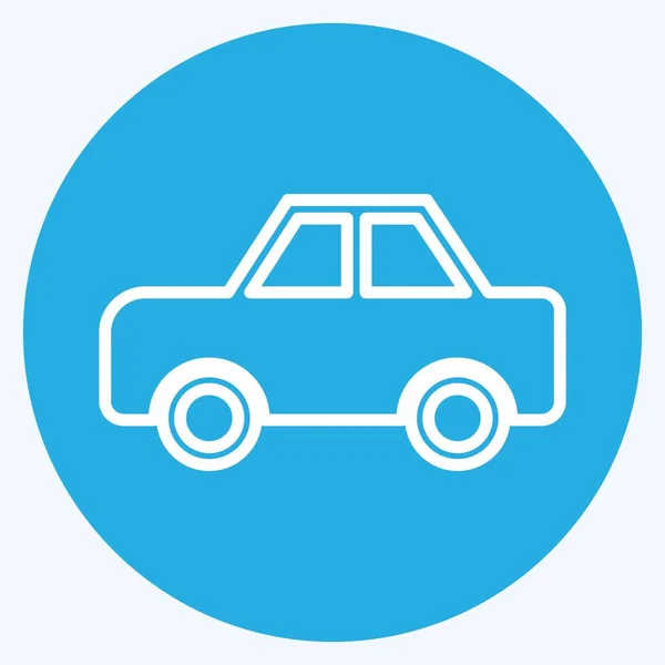 Icon Toy Car Suitable Toy Symbol Blue Eyes Style Simple — Vector de stock