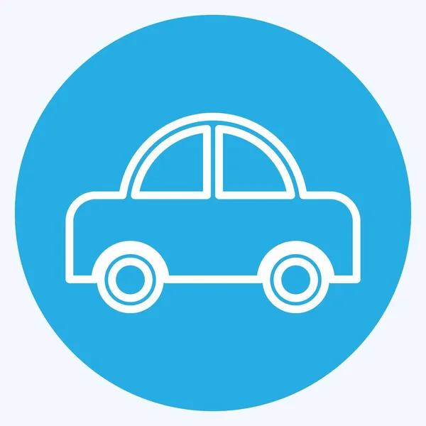 Icon Toy Car Suitable Toy Symbol Blue Eyes Style Simple — Vector de stock