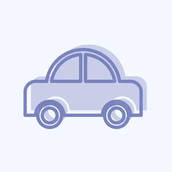 Icon Toy Car Suitable Toy Symbol Two Tone Style Simple — Vector de stock