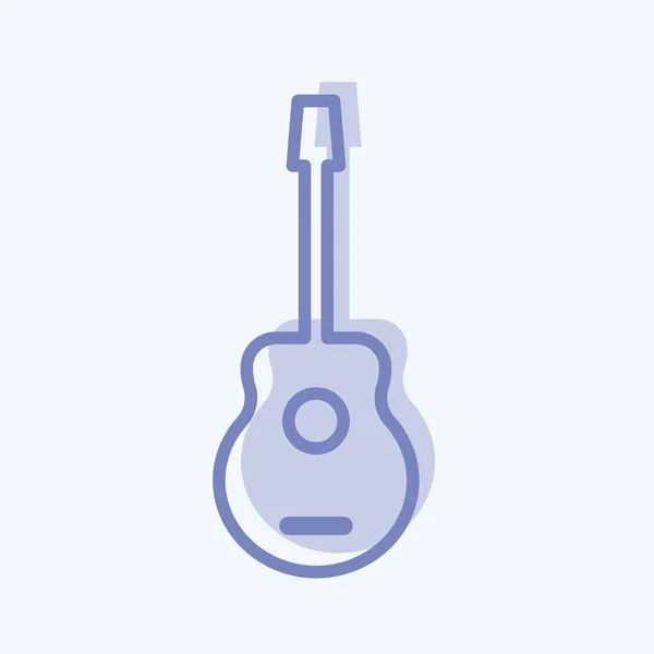 Icon Guitar Suitable Toy Symbol Two Tone Style Simple Design — Stock Vector