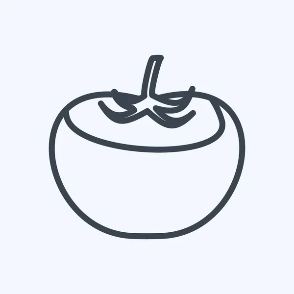 Icon Tomato Suitable Fruits Vegetables Symbol Line Style Simple Design — Vector de stock