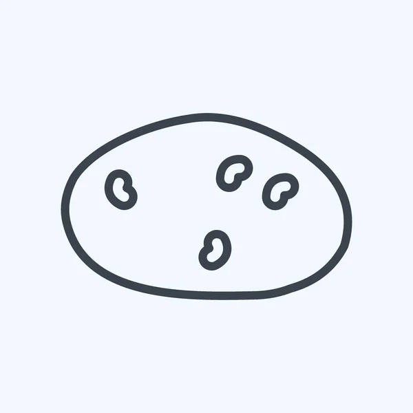 Icon Potato Suitable Fruits Vegetables Symbol Line Style Simple Design — Stock Vector