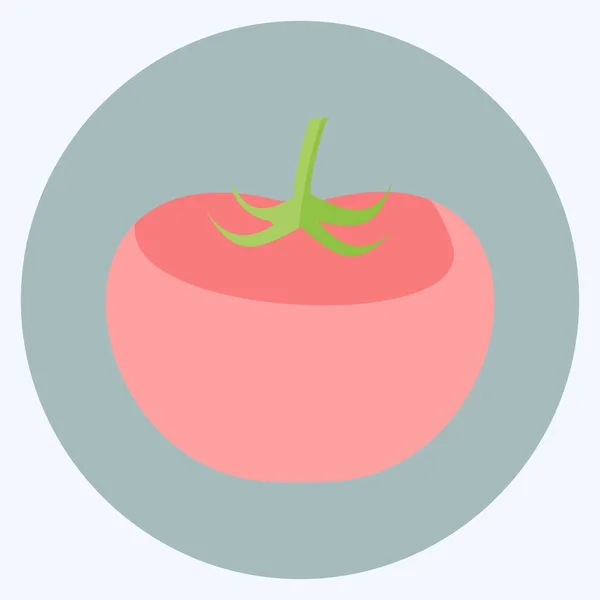 Icon Tomate Adequado Para Frutas Legumes Símbolo Estilo Plano Design — Vetor de Stock