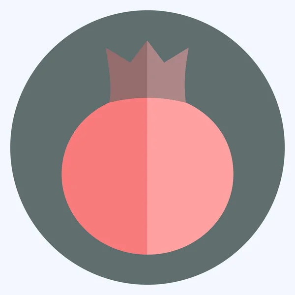 Icon Pomegranate Suitable Fruits Vegetables Symbol Flat Style Simple Design — Vector de stock