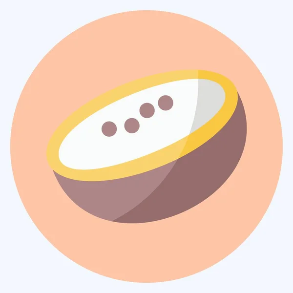 Ikon Kelapa Cocok Untuk Simbol Buah Dan Sayuran Gaya Datar - Stok Vektor
