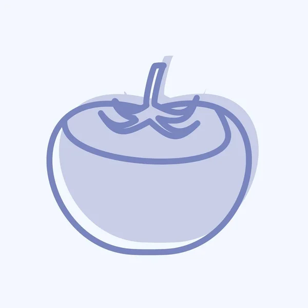 Icon Tomate Adequado Para Frutas Legumes Símbolo Estilo Dois Tons — Vetor de Stock