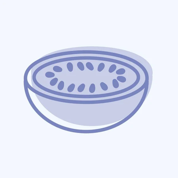 Icon Melon Vhodné Pro Symbol Ovoce Zeleniny Dvoubarevný Styl Jednoduchý — Stockový vektor